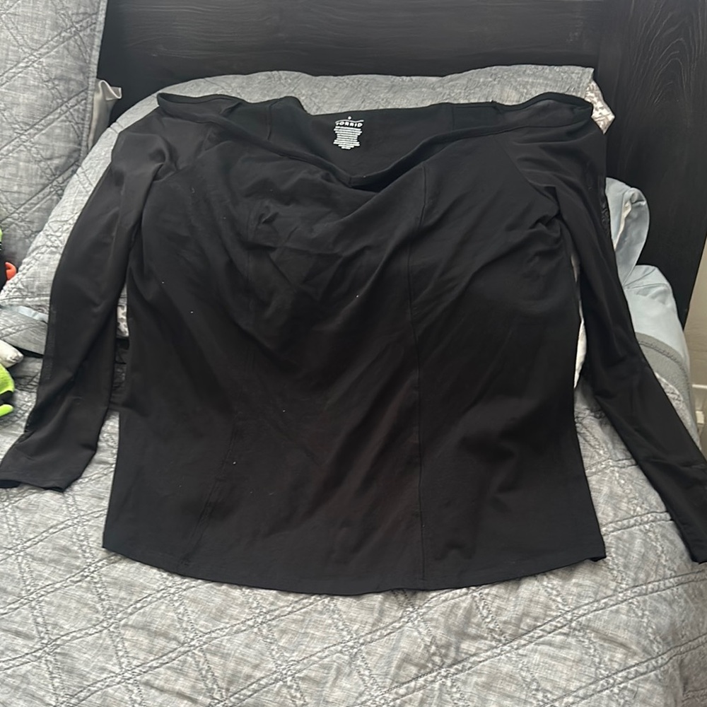 Torrid Black Sheer Sleeve Women's Top
